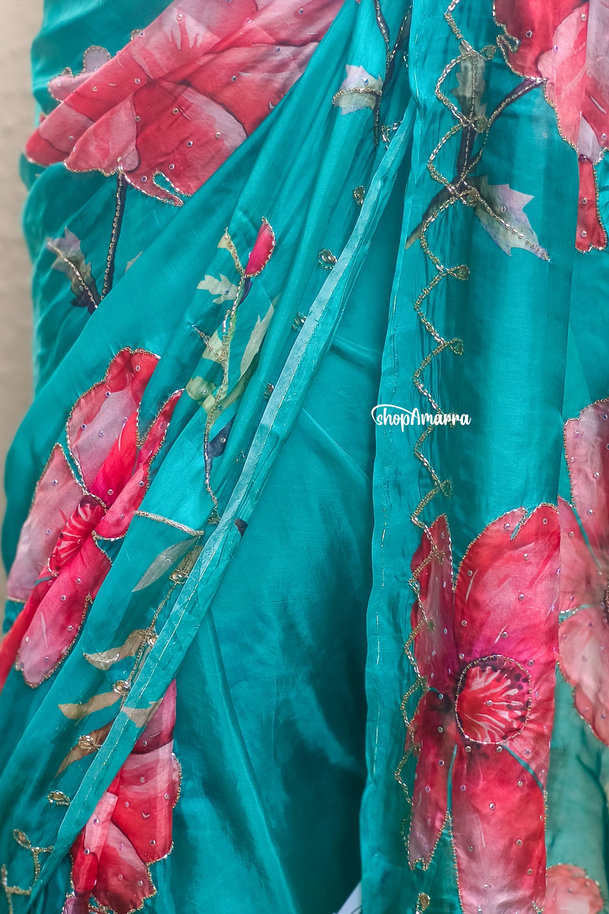 Aqua Petal HO Silk Saree