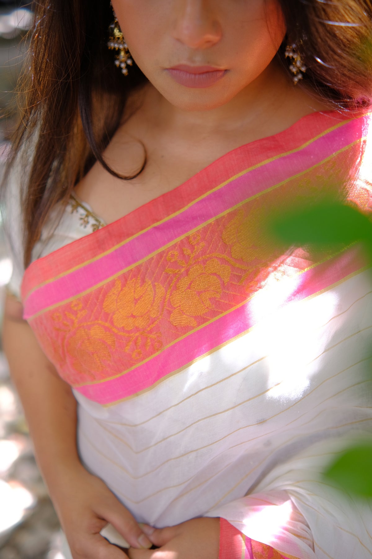 White Rose Mul Saree