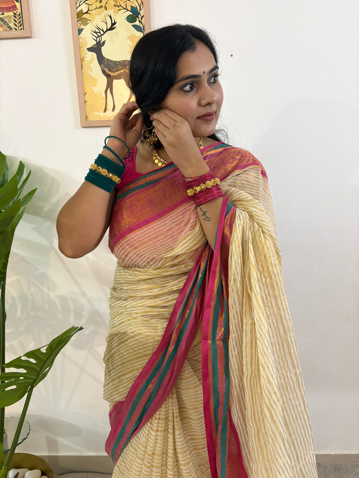 Rangriti Mul Zari Saree